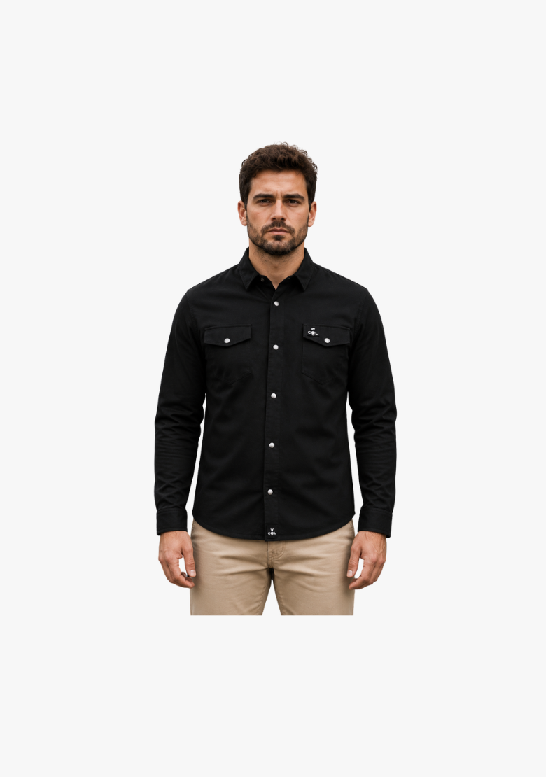 WCL Kevlar Lined Performance Motorcycle Riding Long sleeve Flannel Shirt W/T CE Level 1 armor - Black