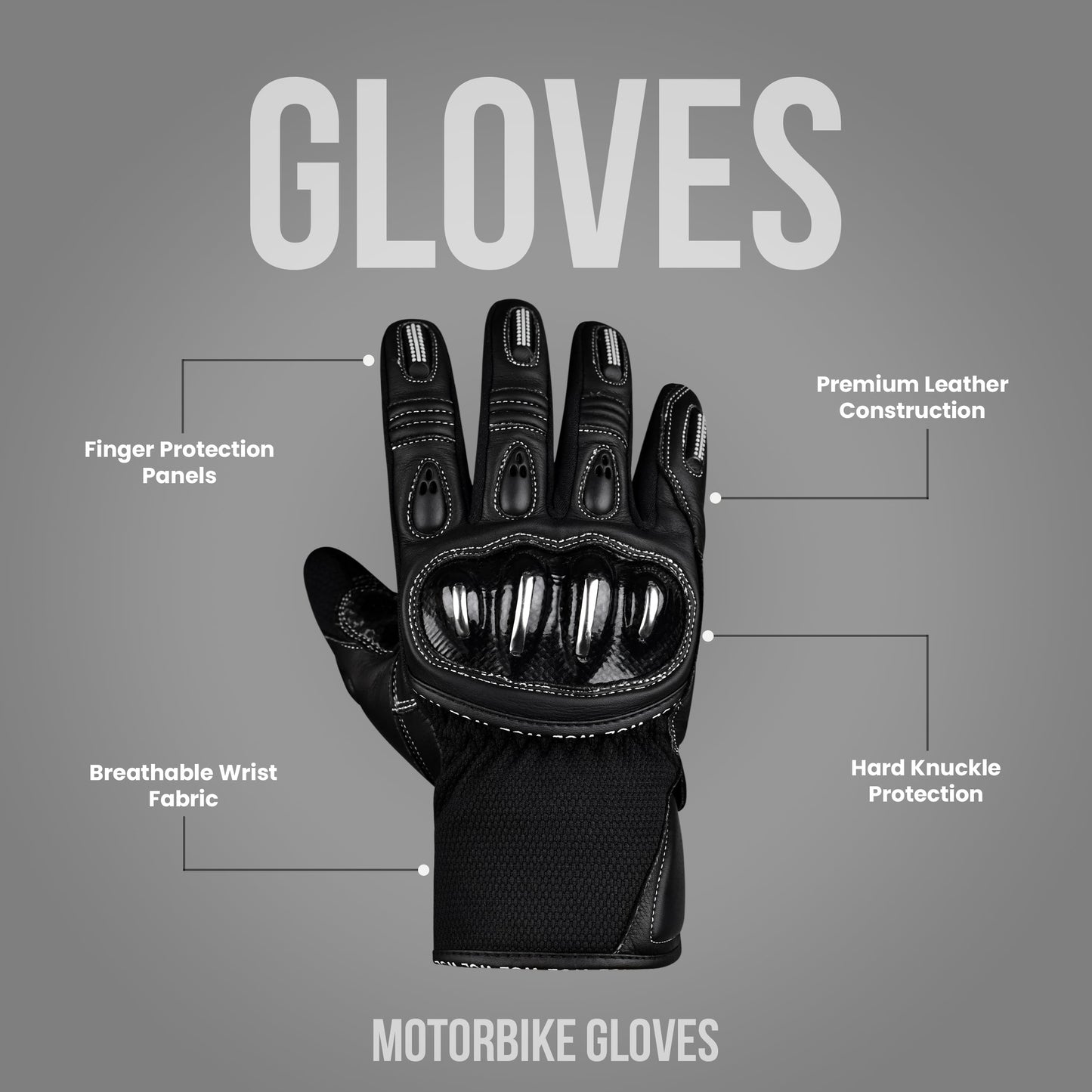 WCL Racing Hardknuckle Leather Gauntlet Gloves wclapparel