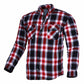 WCL Kevlar Lined Performance Motorcycle Riding Long Sleeve Flannel Shirt  W/T CE Level 1 armor - Red and White