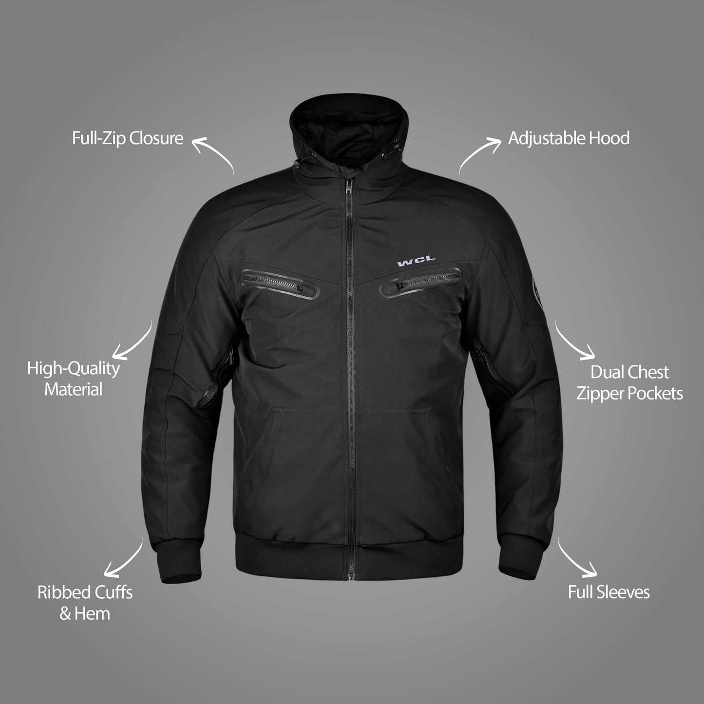 Softshell Cordura Armored Motorcycle Waterproof Bomber w/t CE Level 1 armor WCL Helmet