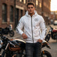 WCL Zippered Armoured Kevlar Lined Motorcycle Riding Hoodie w/t CE Level 1 Armor - White