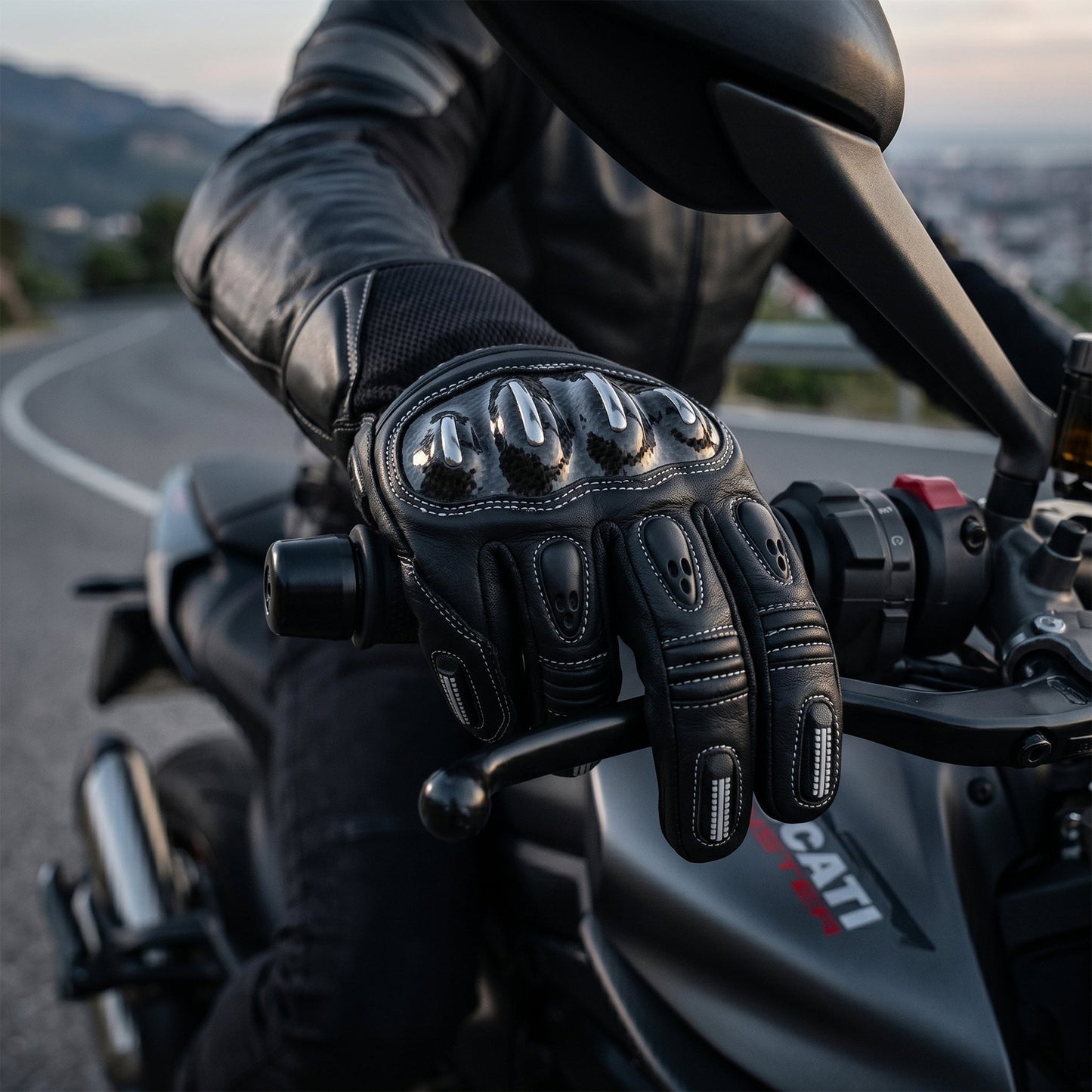 WCL Racing Hardknuckle Leather Gauntlet Gloves wclapparel
