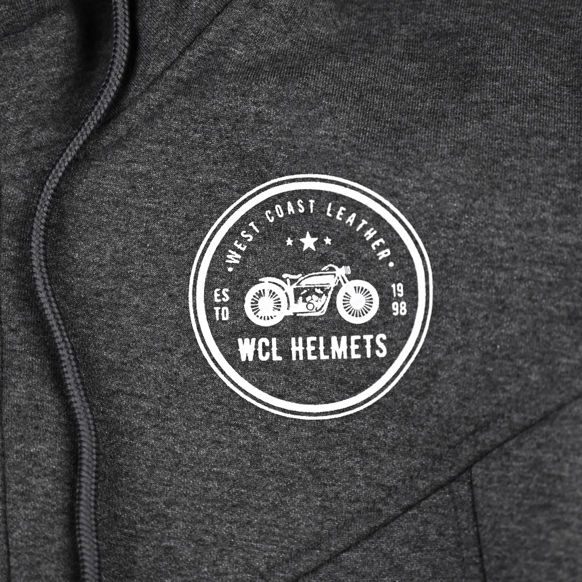 WCL Zippered Armoured Kevlar Lined Motorcycle Riding Hoodie w/t CE Level 1 Armor - Charcoal