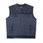 WCL Hybrid Canvas Leather Club Vest w/t Navy Blue Quilted Leather WCL Helmet