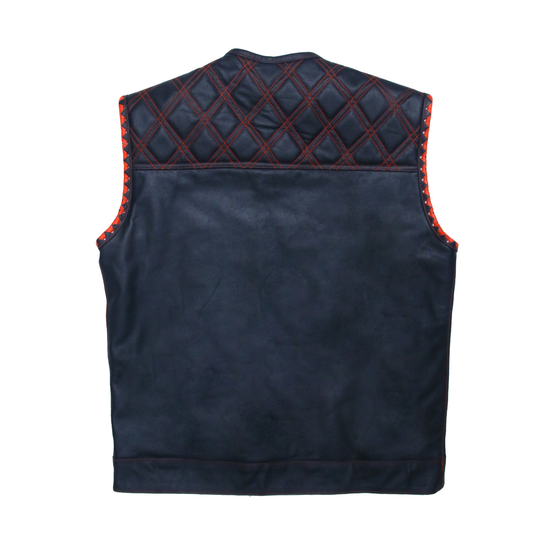 WCL Leather Club Vest w/t Red Lace Shoulder Stitching WCL Helmet