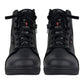 WCL Motorcycle Riding Leather Shoes - Black Sneaker with White Sole WCL Helmet