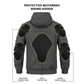 WCL Zippered Armoured Kevlar Lined Motorcycle Riding Hoodie w/t CE Level 1 Armor - Charcoal
