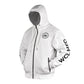 WCL Zippered Armoured Kevlar Lined Motorcycle Riding Hoodie w/t CE Level 1 Armor - White