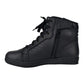 WCL Motorcycle Riding Leather Shoes - Black Sneaker with White Sole WCL Helmet