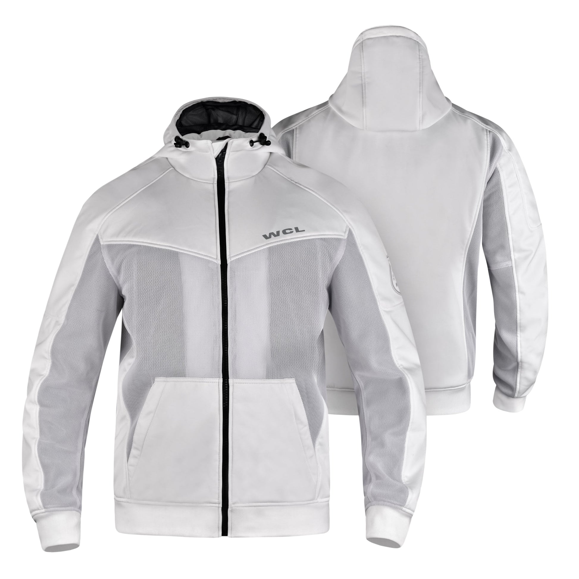 Softshell Cordura Armored Motorcycle Mesh Hoodie w/t CE Level 1 armor - Green WCL Helmet