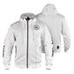 WCL Zippered Armoured Kevlar Lined Motorcycle Riding Hoodie w/t CE Level 1 Armor - White