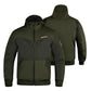 Softshell Cordura Armored Motorcycle Waterproof Hoodie w/t CE Level 1 armor - Black WCL Helmet