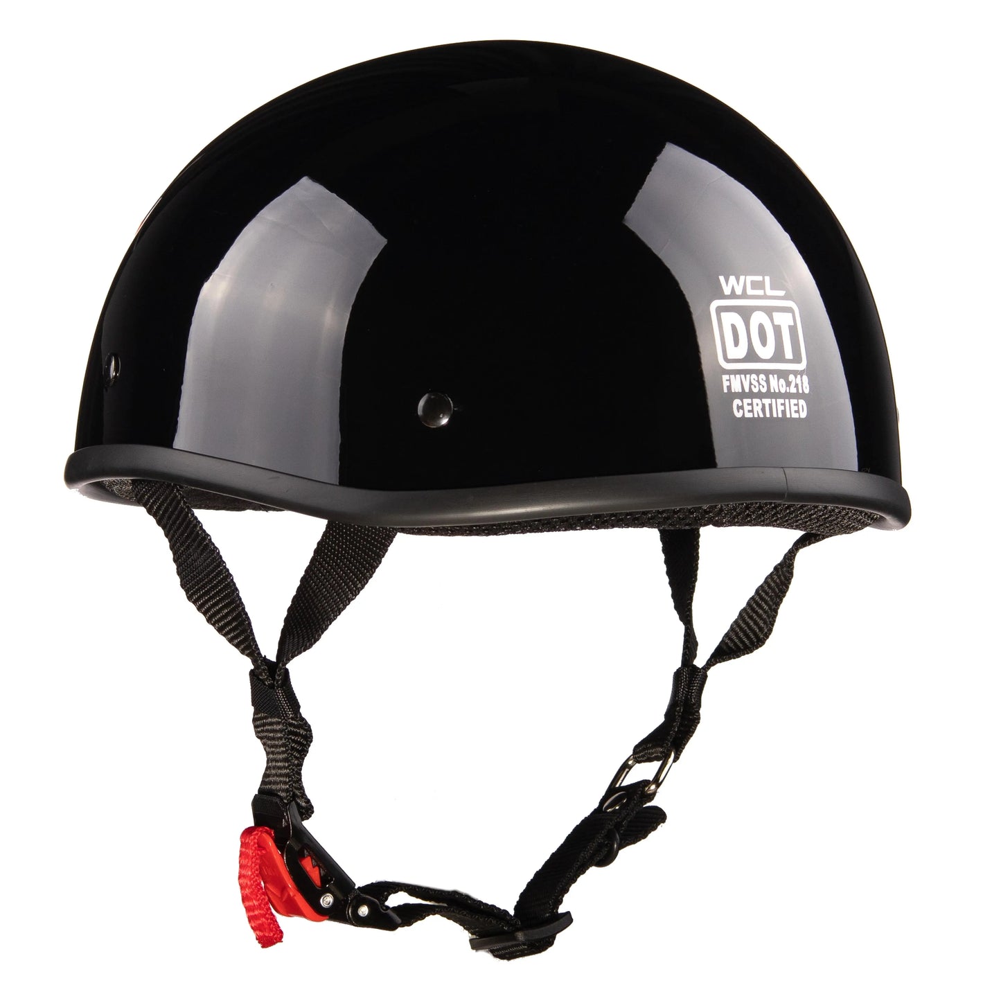 WCL Beanie Motorcycle Half Helmet - Gloss Black WCL Helmet