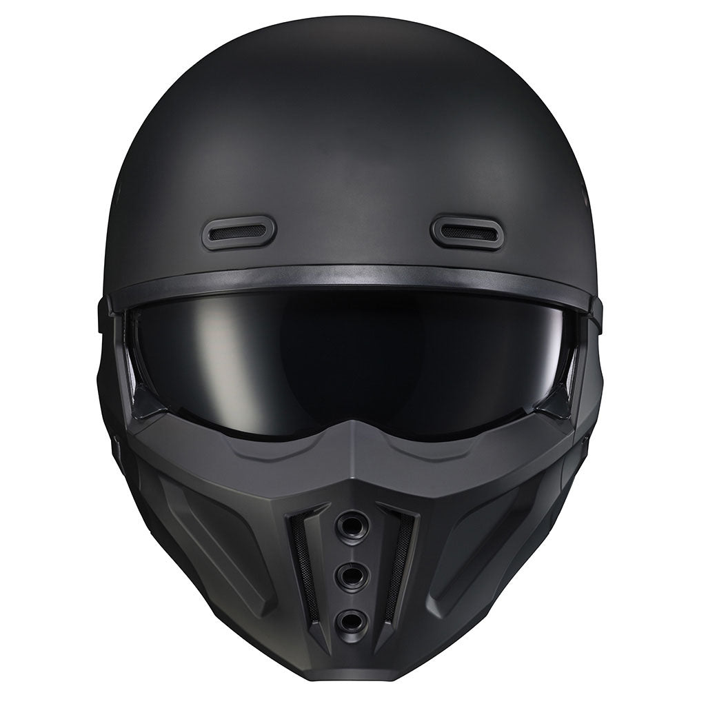 WCL 2 in 1 Striker Helmet with Removable Mask - Drop Down Tinted Visor, Quick Release Buckle, DOT Approved - Mattblack WCL Helmet