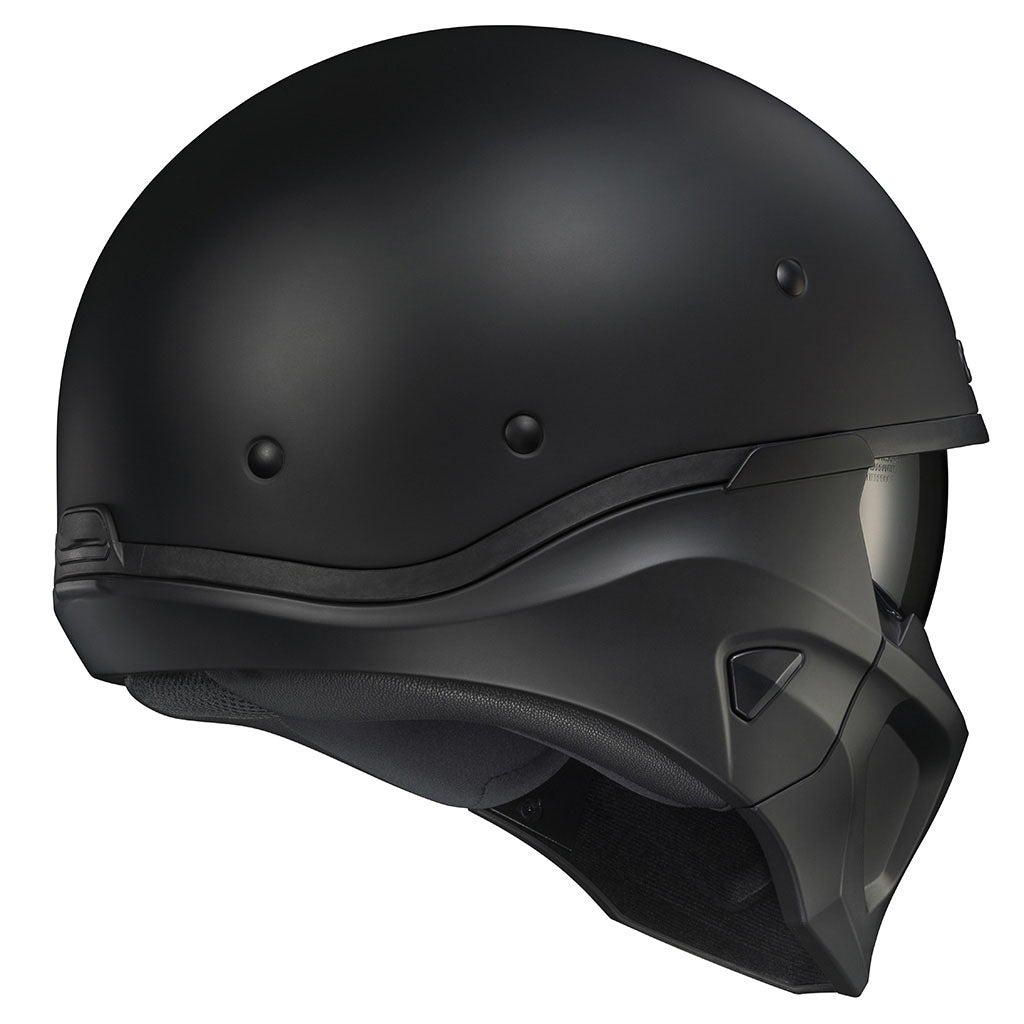 WCL 2 in 1 Striker Helmet with Removable Mask - Drop Down Tinted Visor, Quick Release Buckle, DOT Approved - Mattblack WCL Helmet