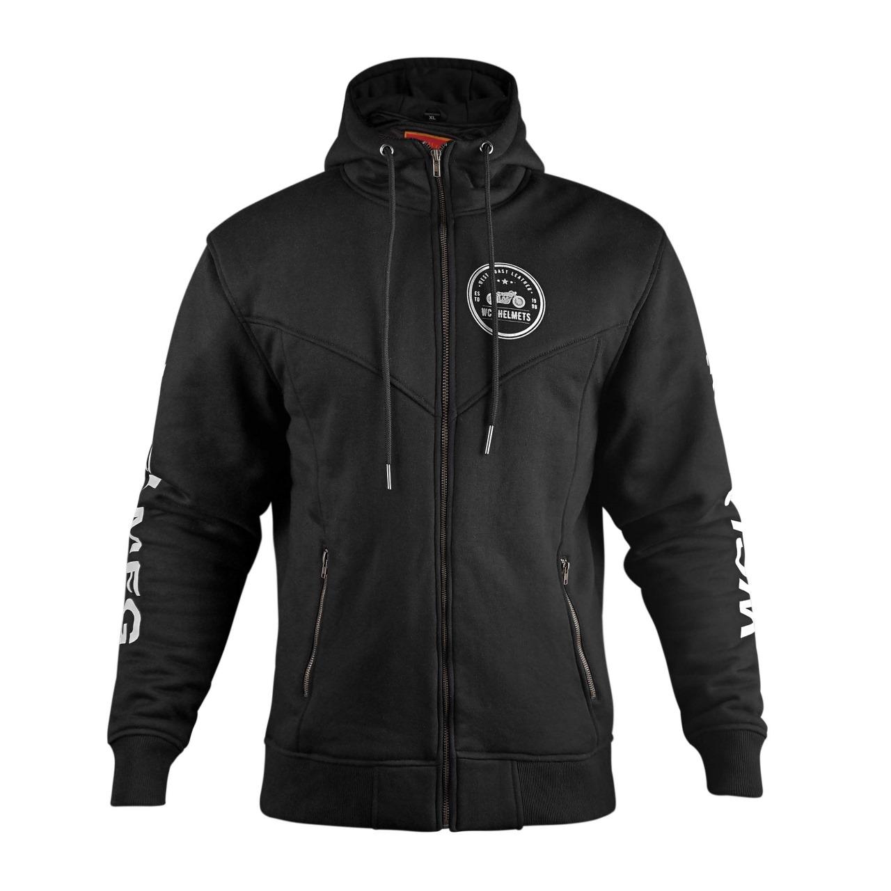 WCL Zippered Armoured Kevlar Lined Motorcycle Riding Hoodie w/t CE Level 1 Armor - Gray WCL Helmet