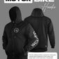WCL Zippered Armoured Kevlar Lined Motorcycle Riding Hoodie w/t CE Level 1 Armor - Gray WCL Helmet