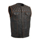 WCL Leather Club Vest w/t Orange Lace and Shoulder Stiching