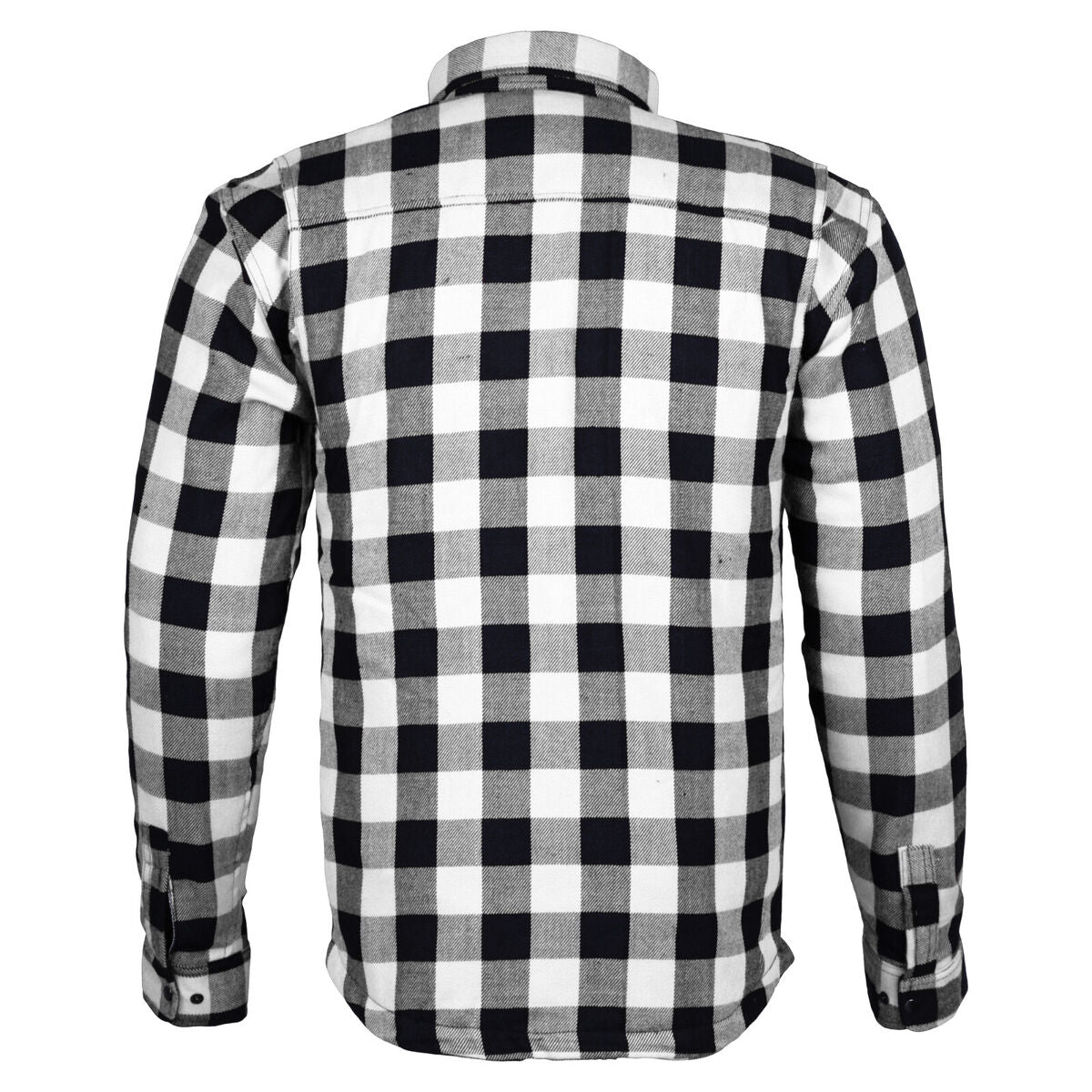 WCL Kevlar Lined Performance Motorcycle Riding Long Sleeve Flannel Shirt  W/T CE Level 1 armor - White WCL Helmet