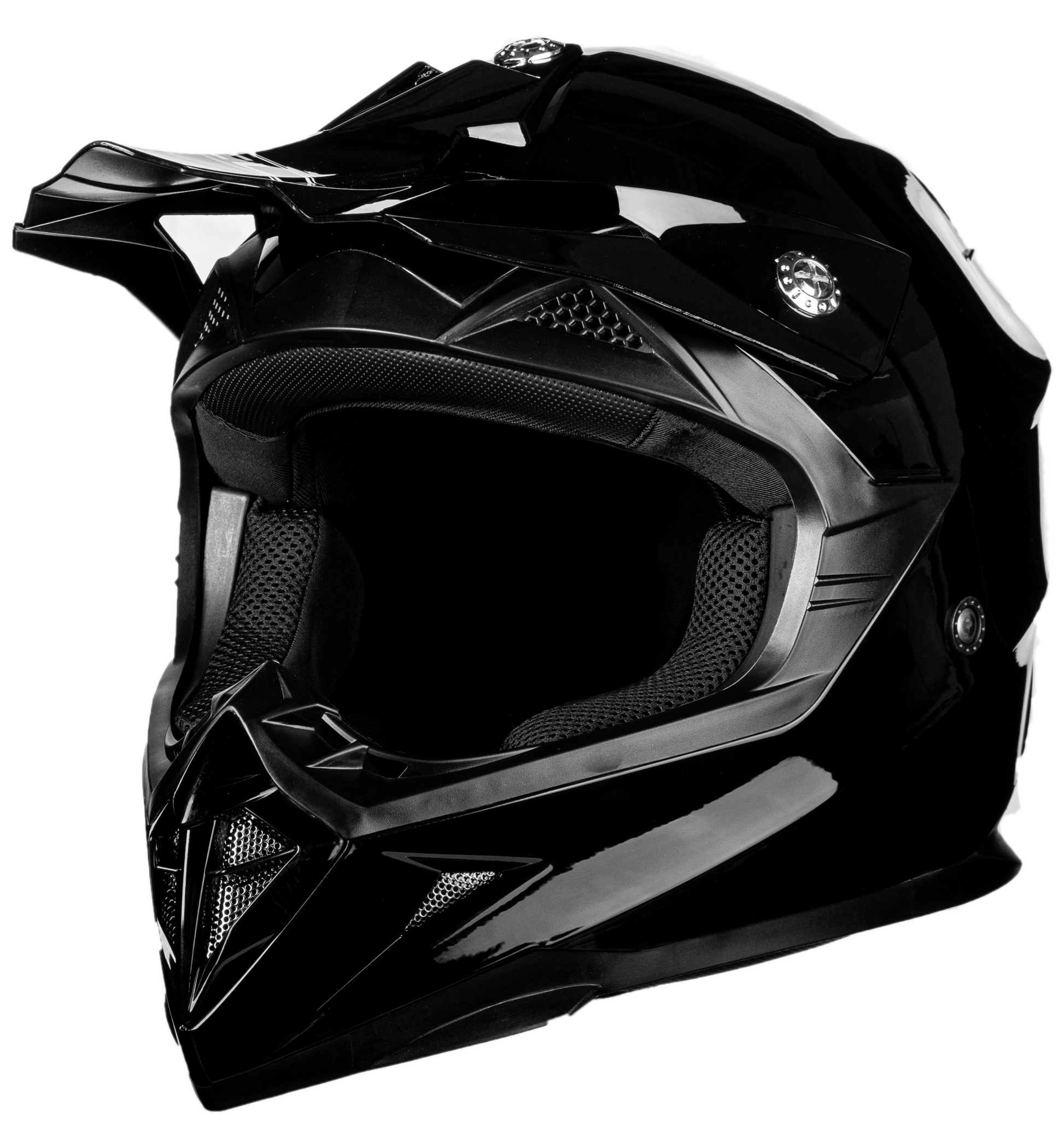 gloss black motorcycle helmet