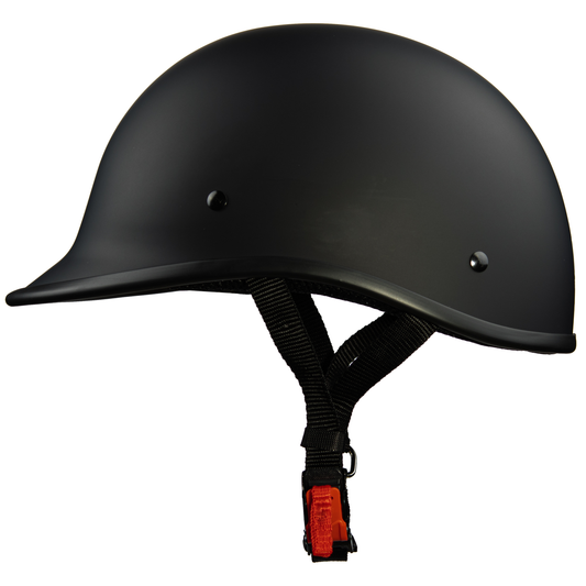 Half Helmet with Retro Racing Stripe, Black