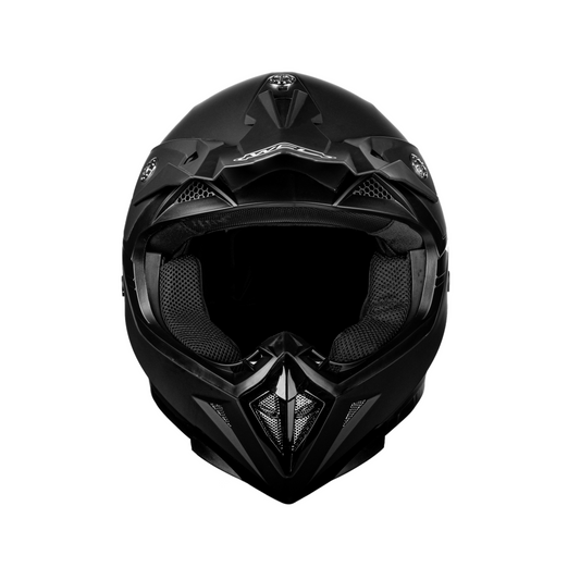 WCL Hawk Motorcycle Helmet & Dirtbike Helmet - Adjustable Sun Visor, Quick Release Buckle, DOT Approved - Flat Black WCL Helmet