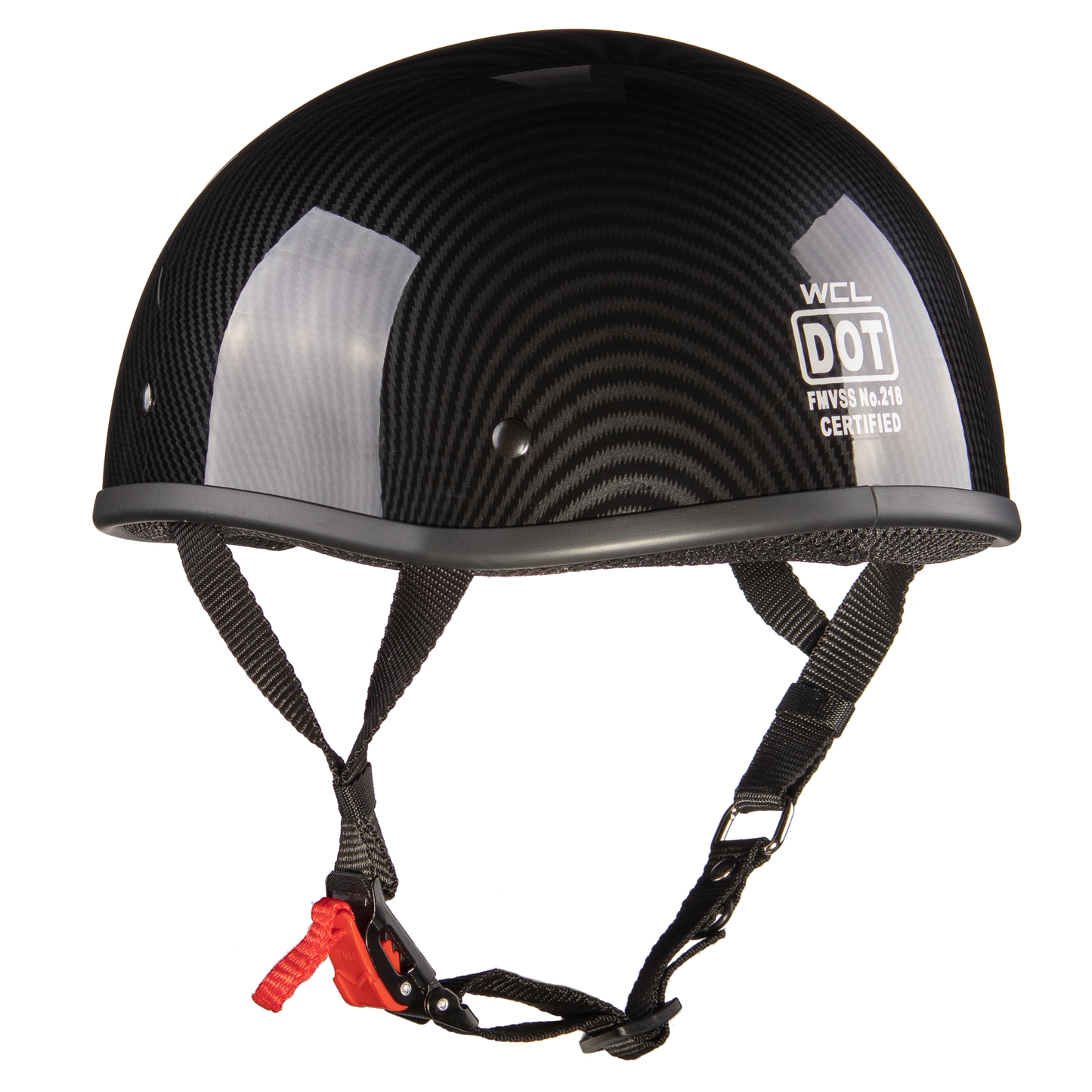 WCL Beanie Motorcycle Half Helmet - Carbon Fibre WCL Helmet