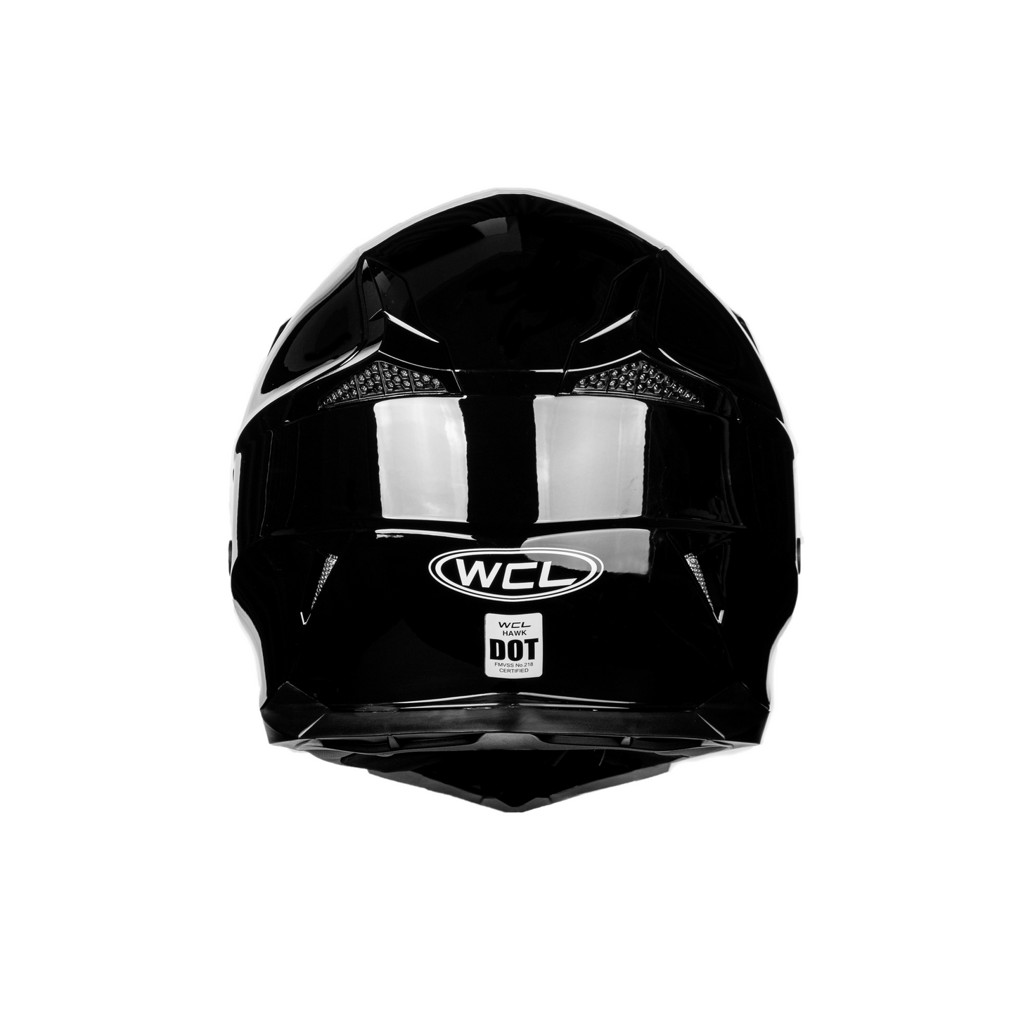 WCL Hawk Motorcycle Helmet & Dirtbike Helmet - Adjustable Sun Visor, Quick Release Buckle, DOT Approved - Gloss Black WCL Helmet