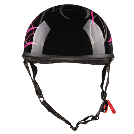 WCL Beanie Motorcycle Half Helmet - Pink Stripes WCL Helmet