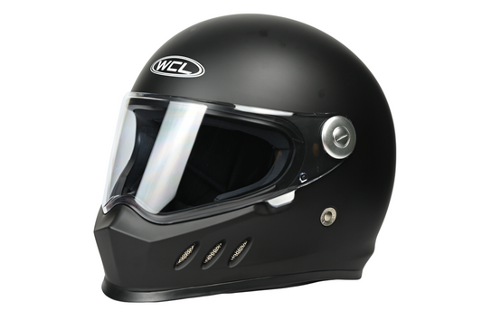 WCL 788 Full Face Motorcycle Helmet -  Quick Release Buckle, DOT Approved - Mattblack