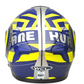 WCL Raider Full Face Motorcycle Helmet - Drop Down Tinted Visor, Quick Release Buckle, DOT Approved - Blue Yellow