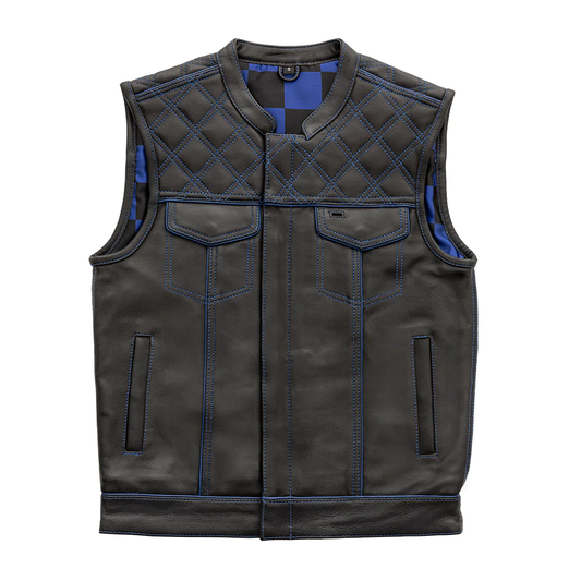 WCL Leather Club Vest w/t Blue Lace