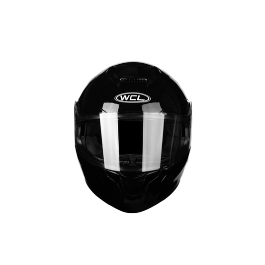 WCL Raider Full Face Motorcycle Helmet - Drop Down Tinted Visor, Quick Release Buckle, DOT Approved - Gloss Black WCL Helmet