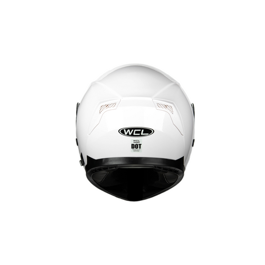 WCL Raider Full Face Motorcycle Helmet - Drop Down Tinted Visor, Quick Release Buckle, DOT Approved - White WCL Helmet
