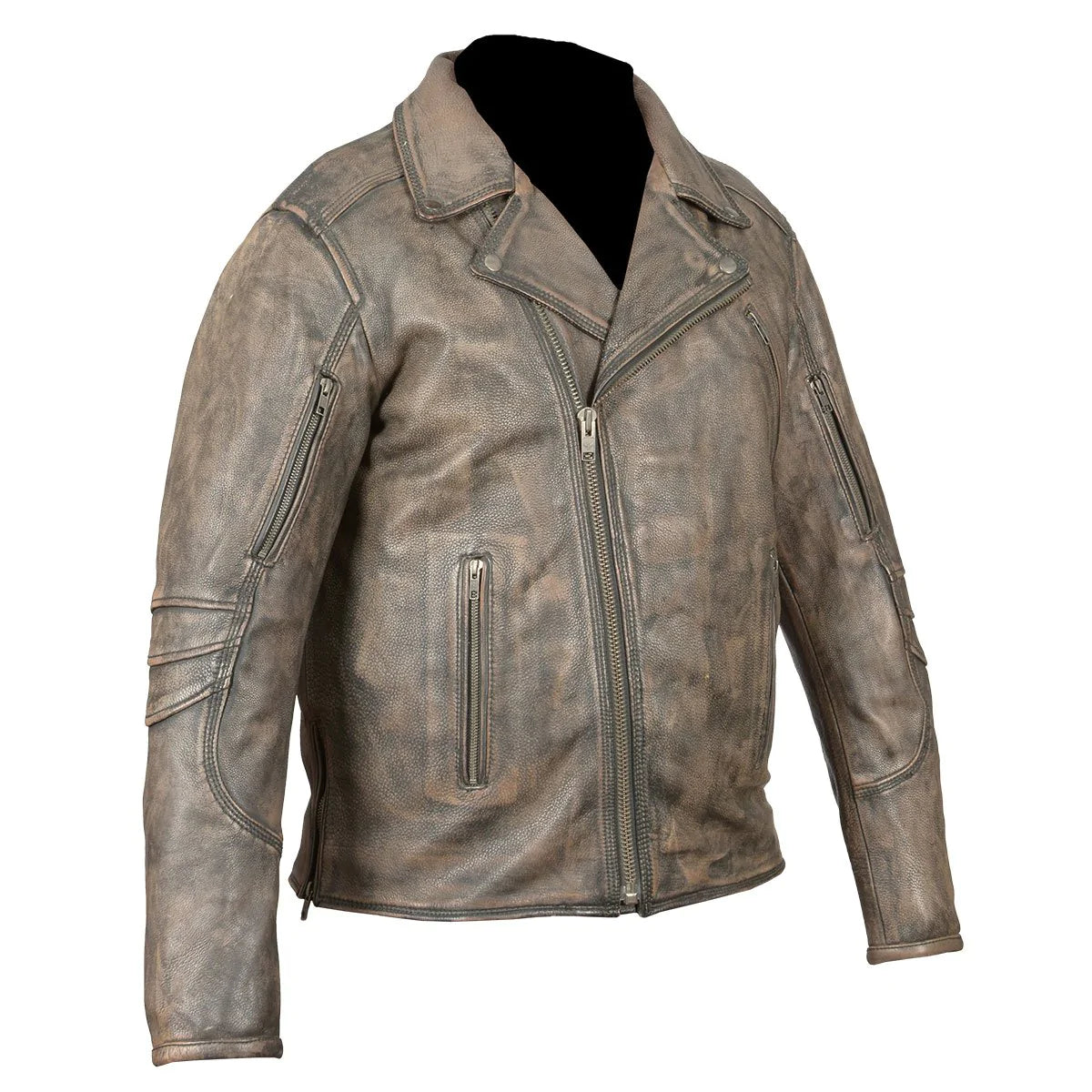 WCL- Chief Jacket Premium Leather with Kidney protection - Distressed Brown wclapparel