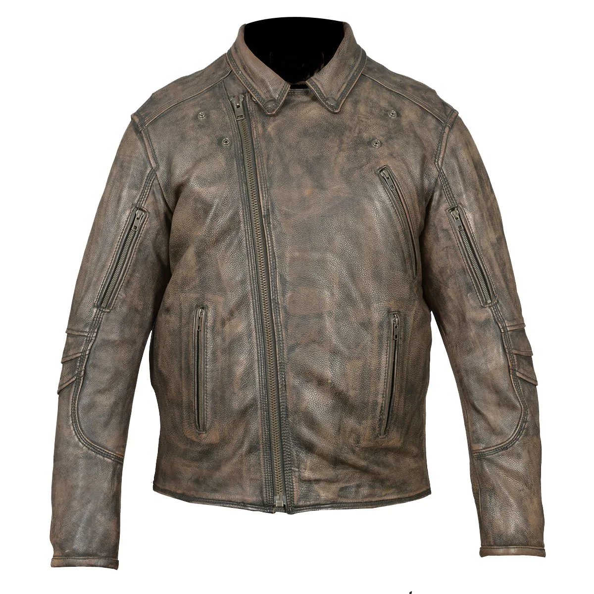 WCL- Chief Jacket Premium Leather with Kidney protection - Distressed Brown wclapparel