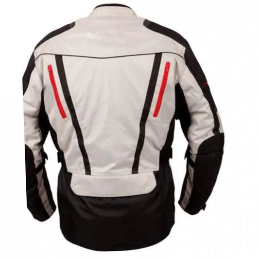 Mens White Textile Armored Jacket - WCL Helmet
