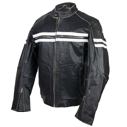Protective leather 2025 motorcycle jacket