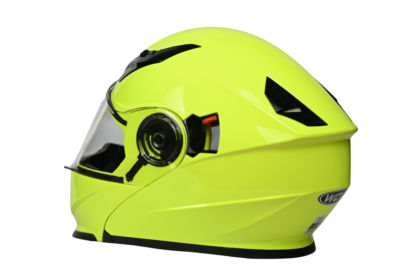 WCL Modular Full Face Motorcycle Helmet with Double Lens Visor - High Visibility