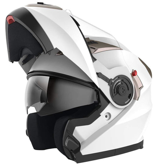 WCL Modular Full Face Motorcycle Helmet with Double Lens Visor - Gloss White WCL Helmet