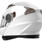 WCL Modular Full Face Motorcycle Helmet with Double Lens Visor - Gloss White WCL Helmet