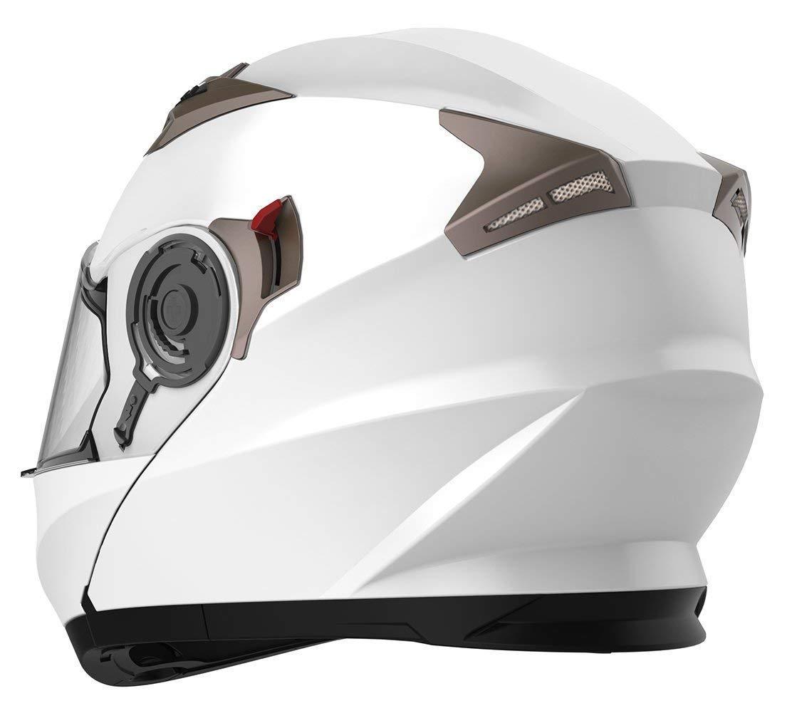 WCL Modular Full Face Motorcycle Helmet with Double Lens Visor - Gloss White WCL Helmet