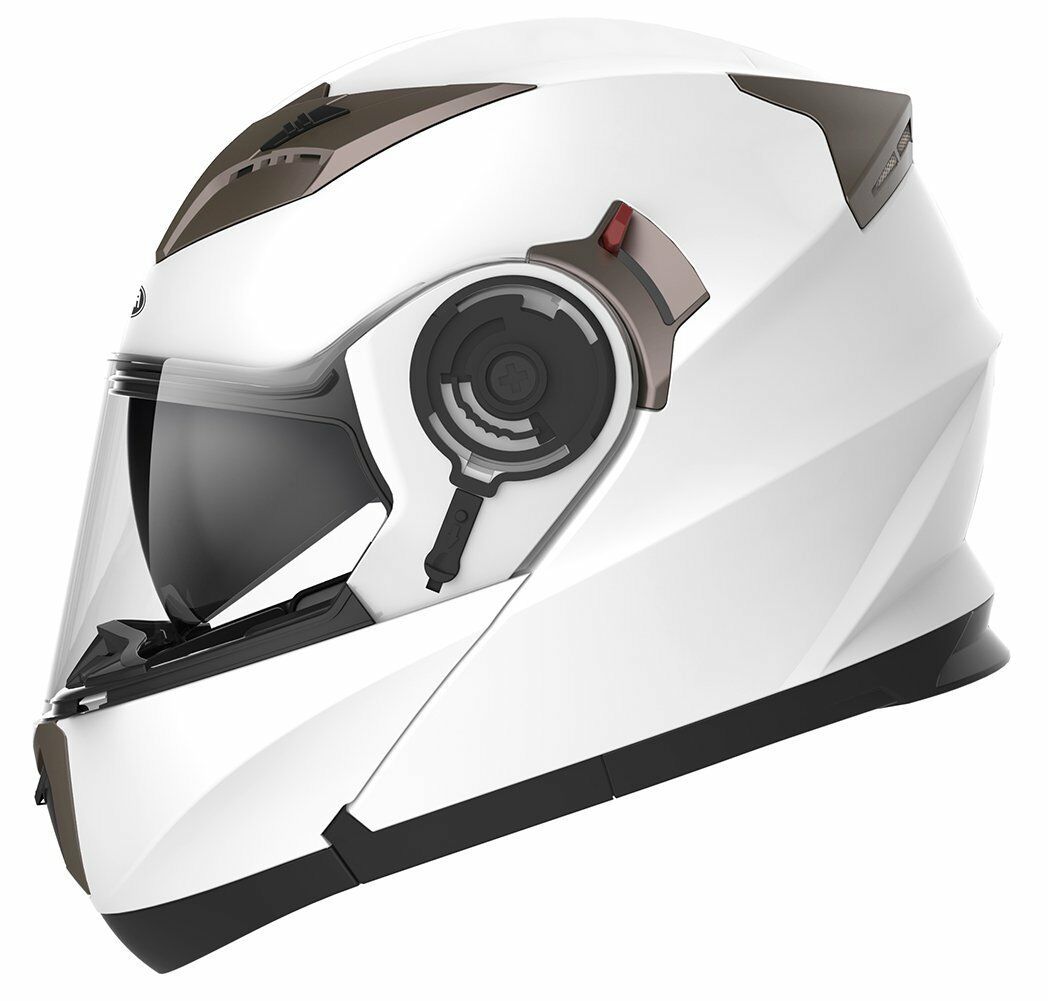 WCL Modular Full Face Motorcycle Helmet with Double Lens Visor - Gloss White WCL Helmet