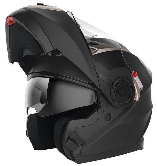 WCL Modular Full Face Motorcycle Helmet with Double Lens Visor - Flat Black WCL Helmet